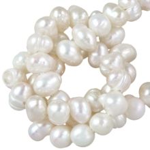 Perles d’Eau Douce (3.5 - 5 x 4.5 - 6 x 4 - 5 mm) White (70 pièces)