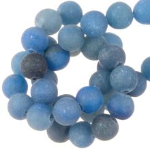 Perles Bleu Aventurine Givrées (8 mm) 46 pièces