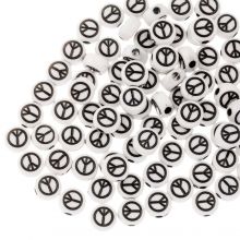 Perles Acryliques Smiley (7 x 3.5 mm) Silver-Black (50 pièces)