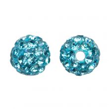 Perles Shamballa (4 mm) Aquamarine (5 pièces)