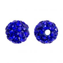 Perles Shamballa (6 mm) Sapphire (5 pièces)