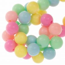 Perles Acryliques (10 mm) Mix Color Pastel (50 pièces)