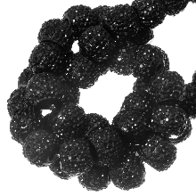 Perles Acryliques Avec Strass (4 mm) Black (45 pièces)