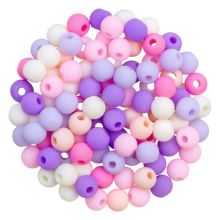 Perles Acryliques Mat (6 mm) Mix Color Violet (100 pièces)