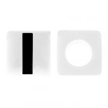 Perles Lettres Alphabet Acryliques I (7 x 7 mm) White-Black (50 pièces)