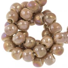 Perles en Céramique Aspect Nacre (7 x 5 mm) Mocha (25 pièces)