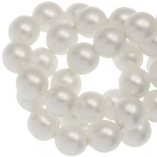 Perles en Verre Cirées Tchèques  (4 mm) White Matt (110 pièces)