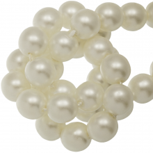 Perles en Verre Cirées Tchèques (4 mm) Broken White Matt (110 pièces)