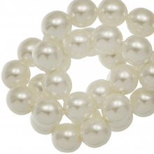 Perles en Verre Cirées Tchèques (8 mm) Broken White Shine (75 pièces)