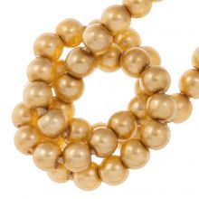 Perles en Verre Cirées Tchèques (2 mm) Shiny Honey Gold (150 pièces)
