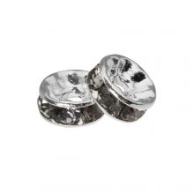 Perles Intercalaires Rondelles Strass (4 x 2 mm) Grey (10 pièces)