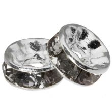 Perles Intercalaires Rondelles Strass (8 x 4 mm) Grey (10 pièces)