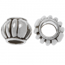 Perles en Métal Grand Trou (8 x 7 mm) Argent Antique (25 pièces)