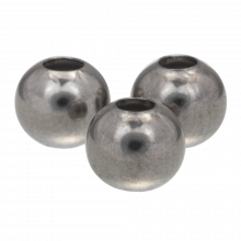 Perles Acier Inoxydable (8 mm) Argent Antique (25 pièces) 