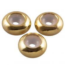 Perles Métalliques avec intérieur en Caoutchouc (7 x 3 mm) Or (5 pièces)