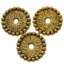 Perles Intercalaires en Métal (12 x 12 mm) Antique Or (15 pièces) 