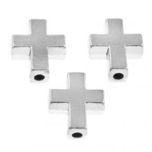 Perles Tibétaines en Métal Croix (15 x 12 x 5 mm) Argent Antique (10 pièces)