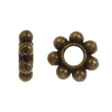 Perles Intercalaires Tibétaines (6 x 1.5 mm) Bronze (35 pièces)