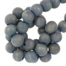 Perles en Bois Look Vintage (12 mm) Pale Steel Blue (70 pièces)