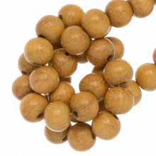 rond perles bois couleur jackfruit 10 mm