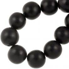 Perles en Bois Look Intense (30 mm) Pitch Black (13 pièces)