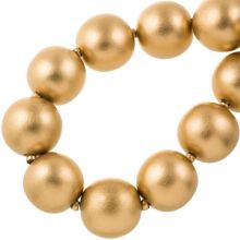 Perles En Bois Look Métallique (30 mm) Gold (13 pièces)