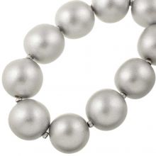 metallique silver grand perles bois 30 mm 