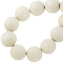Perles en Bois Look Intense (30 mm) White (13 pièces)