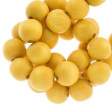 perles en bois jaune coulour intense look 20 mm 