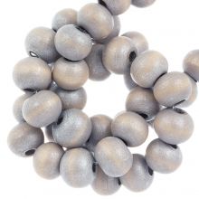perles en bois metalique grey jolie 8 mm