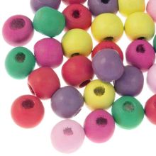 Perles en Bois (9 x 10 mm) Mix Color (45 pièces)
