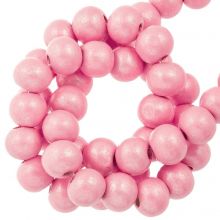 perles en bois pink metallic coulour 8 mm 