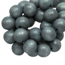 Perles en Bois Look Vintage (12 mm) Grey Blue (70 pièces)