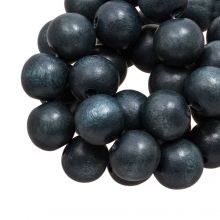 perles en bois dark blue berry autour de 6 mm