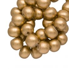 perles en bois metallique or coulour autour de 6 mm 