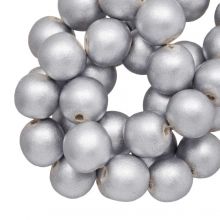 perles en bois metallique silver coulour