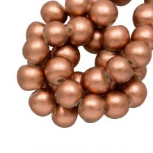 perles en bois copper metallique 6 mm 