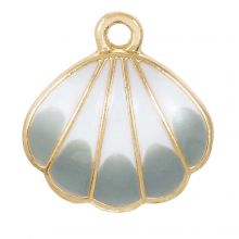 Breloque Émaillée Coquillage (18 x 17 x 3 mm) Grey (5 pièces)