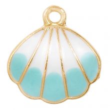 Breloque Émaillée Coquillage (18 x 17 x 3 mm) Light Blue (5 pièces)