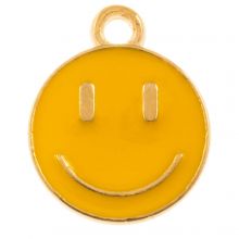 Breloque Émaillée Smiley (14.5 x 12 x 1.5 mm) Sunrise Yellow (5 pièces)