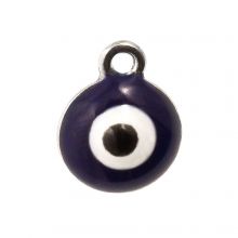 Breloque Émaillée Evil Eye (12 x 10 x 7 mm) Dark Blue (3 pièces)