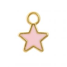 Breloque Émaillée Star (9 x 7 x 1 mm) Pink (20 pièces)