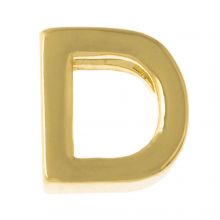 Perle Lettre Alphabet Métal D (8.5 x 7.5 x 3 mm Or (1 pièce)