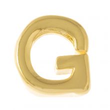 Perle Lettre Alphabet Métal G (8.5 x 8 x 3 mm) Or (1 pièce)