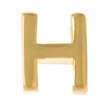 Perle Lettre Alphabet Métal H (8.5 x 7 x 3 mm) Or (1 pièce)
