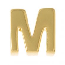 Perle Lettre Alphabet Métal M (8.5 x 8.5 x 3 mm) Or (1 pièce)
