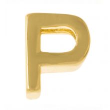 Perle Lettre Alphabet Métal P (9 x 7 x 3 mm) Or (1 pièce)