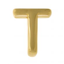 Perle Lettre Alphabet Métal T (8 x 6.5 x 3 mm) Or (1 pièce)