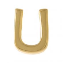 Perle Lettre Alphabet Métal U (8.5 x 6.5 x 3 mm) Or (1 pièce)