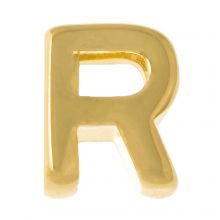 Perle Lettre Alphabet Métal R (8.5 x 7.5  x 3 mm) Or (1 pièce)